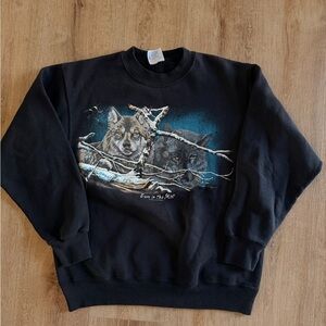 Black Wolf Graphic Men's Sweater vintage